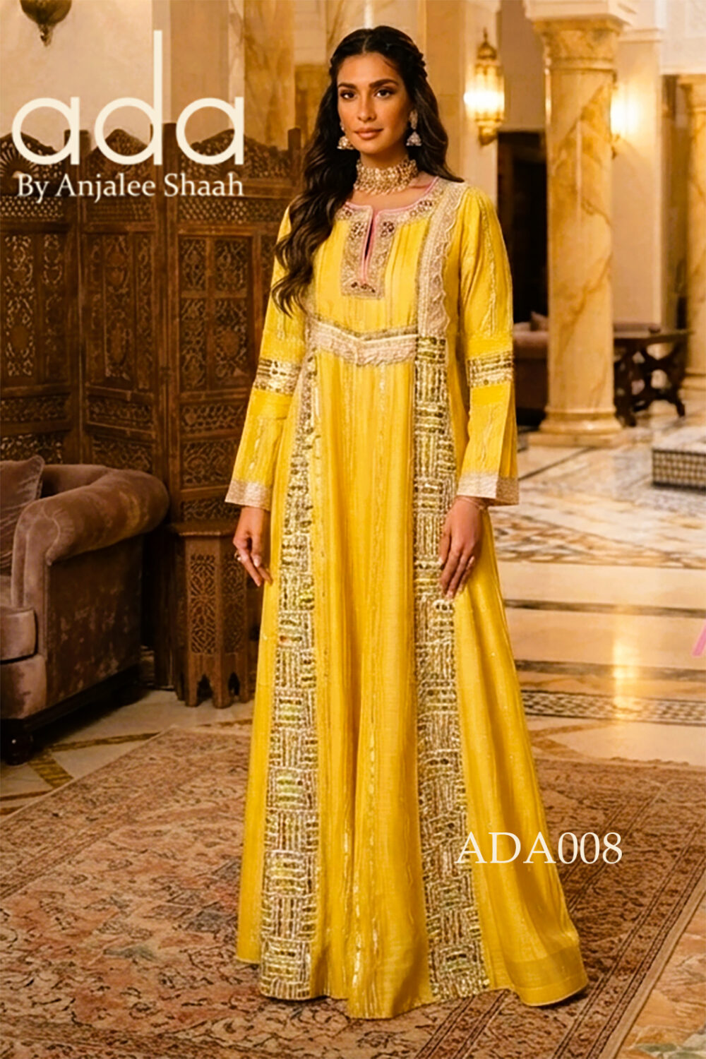 Sunlit Golden Striped Kaftan