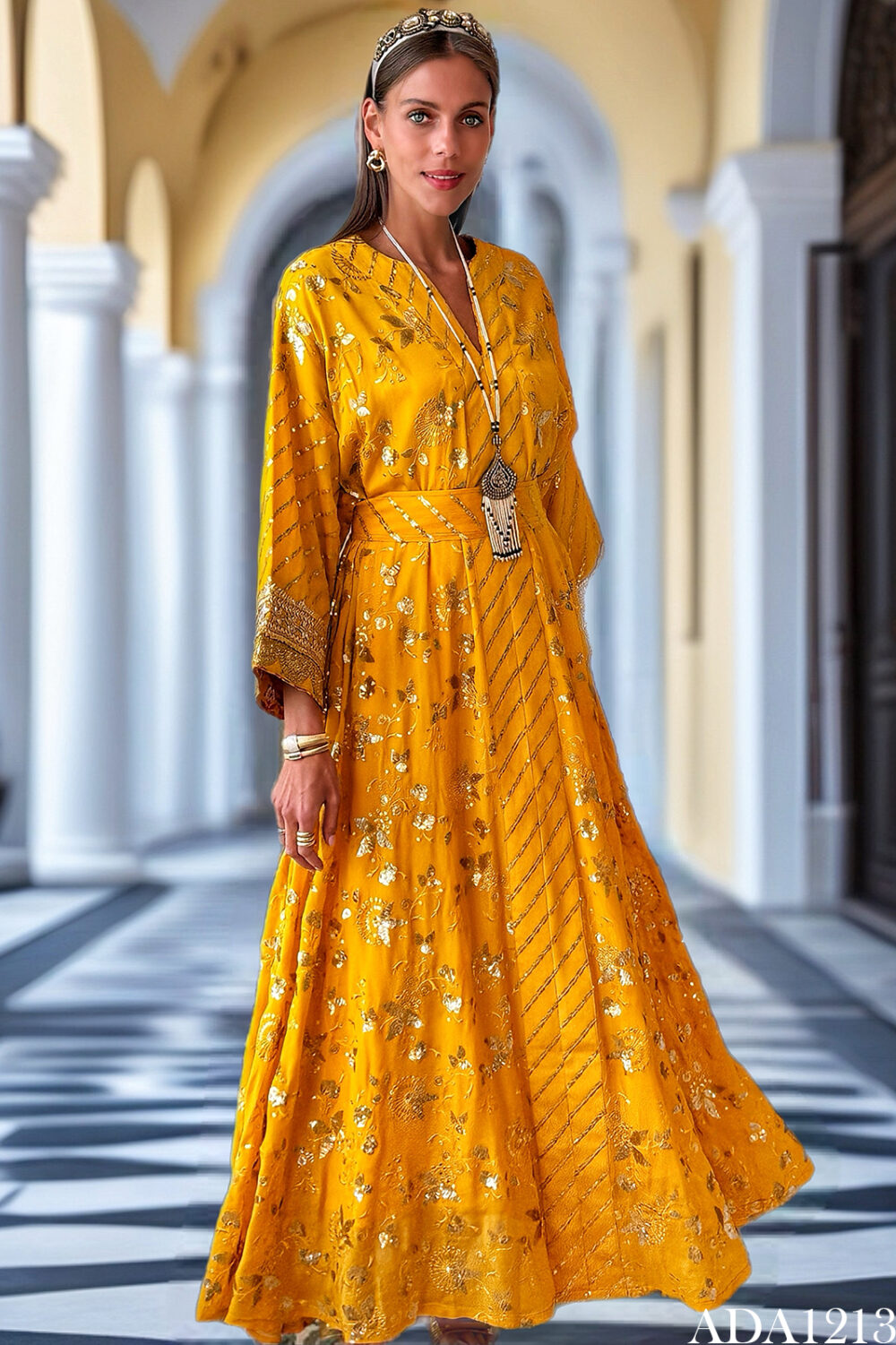 Saffron Eclipse Kaftan