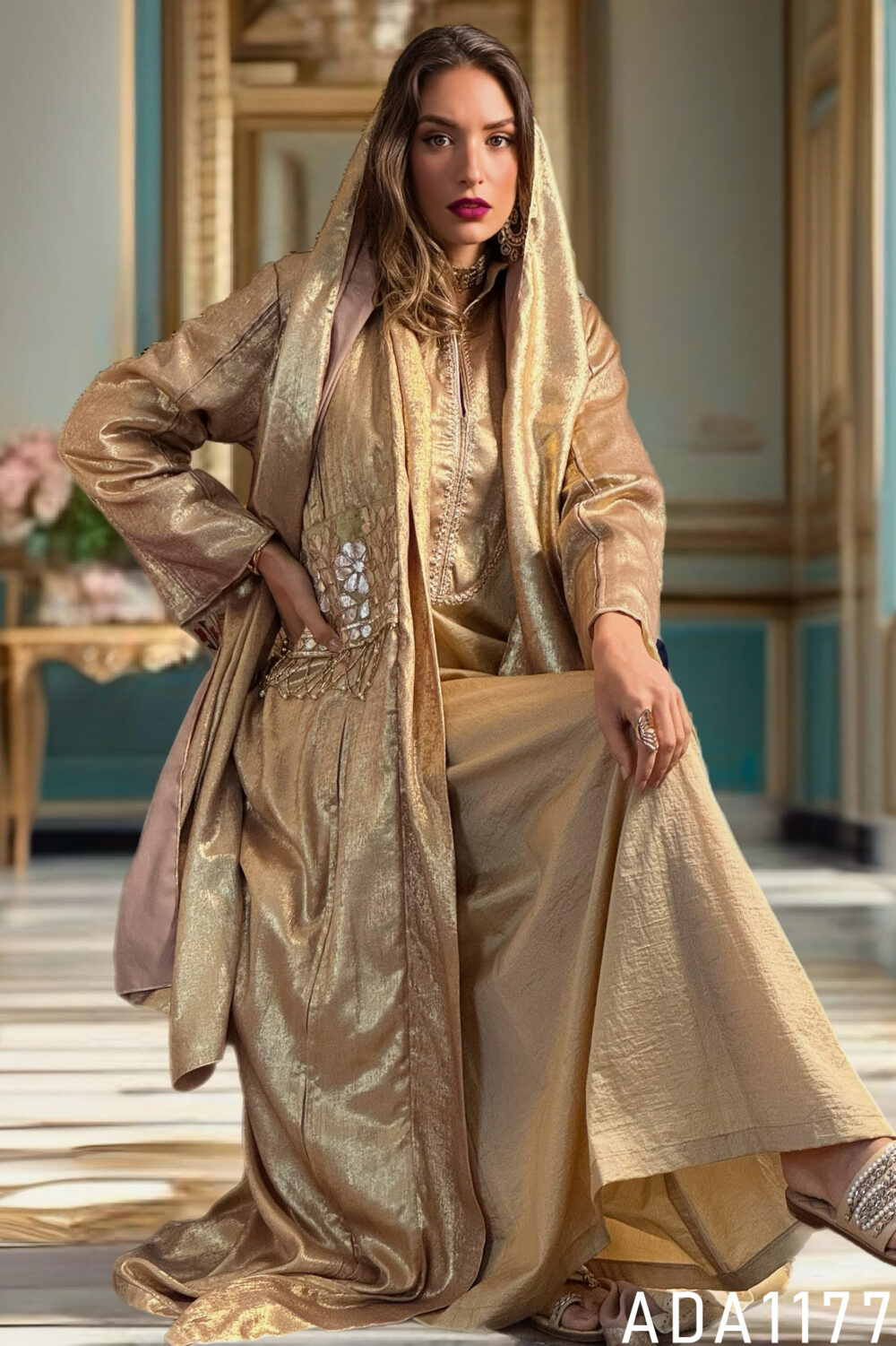 Elegant Gold Bisht