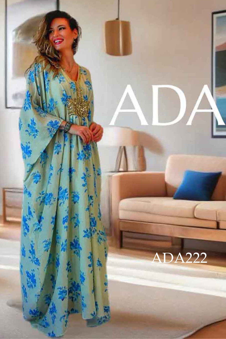 Azure Blossom Kaftan