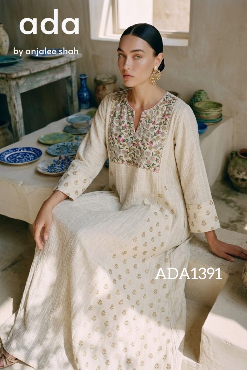 Wardi Brocade Kaftan