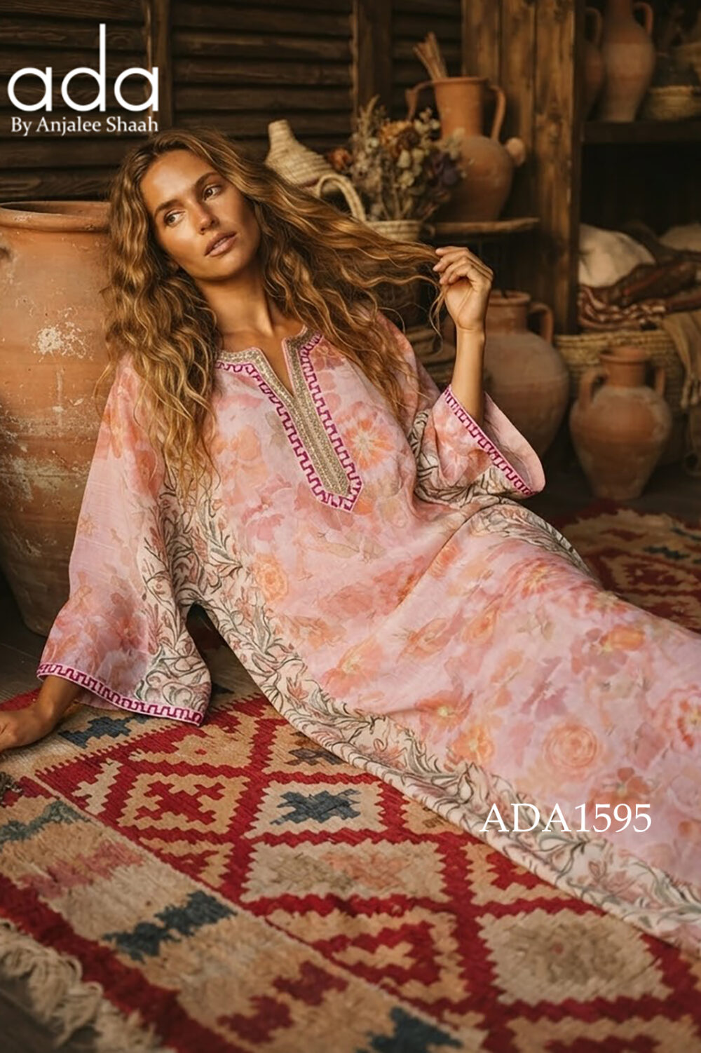 Blush Garden Linen Kaftan