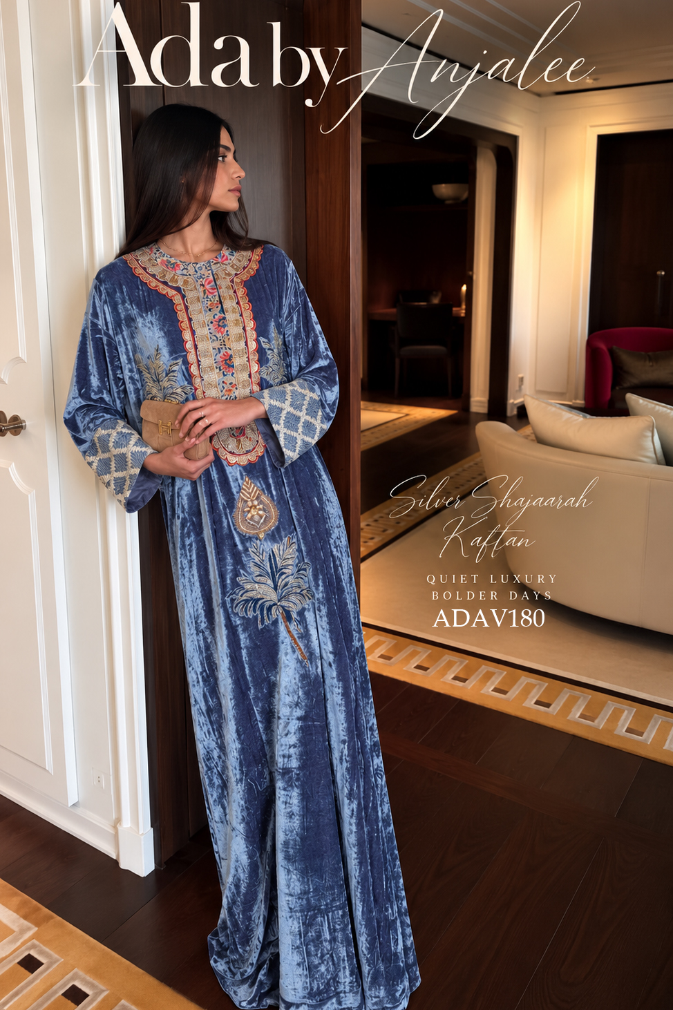 Silver Shajarah Kaftan