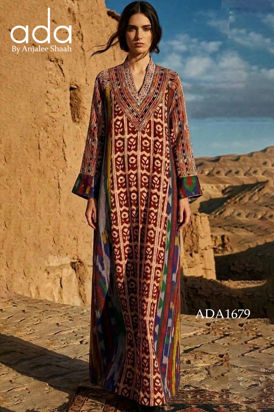 Crimson Ikat Heritage Kaftan